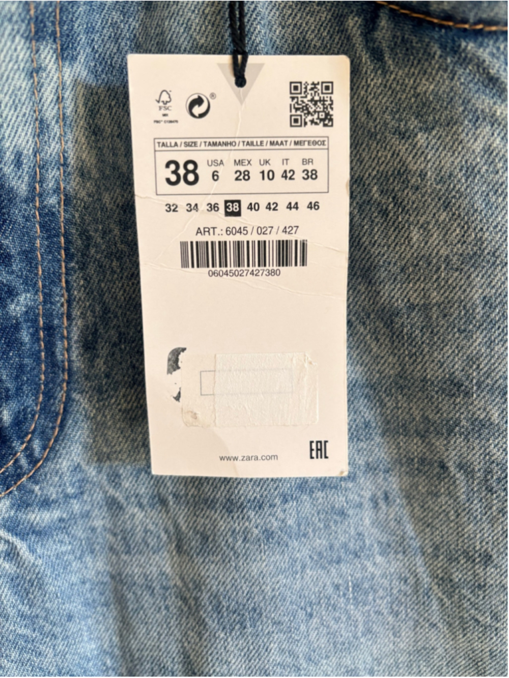 Zara High Rise Wide Leg Distressed Boyfriend Jeans Women’s 6 - Picture 11 of 11